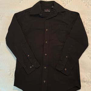Class Club Boys’ Long sleeve, Black Button Down Shirt, Size 8